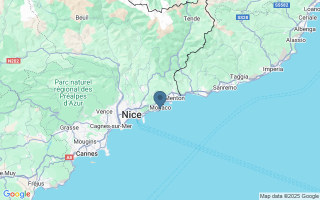 Kaart met locatie Jardin Exotique de Monaco